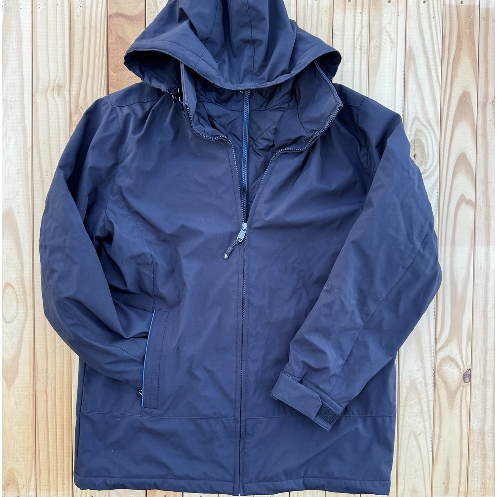 Weatherproof men's mechanical‎ stretch jacket size Large black Removable Hood
